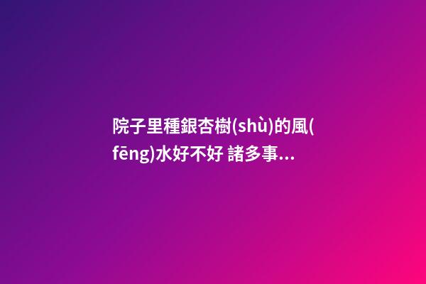 院子里種銀杏樹(shù)的風(fēng)水好不好 諸多事項(xiàng)需注意